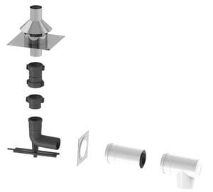 JEREMIAS zestaw powietrzno spalinowy pionowy 80/125, przejście przez dach BOXTWIN04080/125